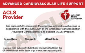 American Heart Association ACLS Provider eCard