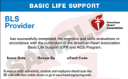 BLS Certification Training - AHA BLS Cert Card
