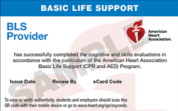 American Heart Association™ BLS Provider eCard