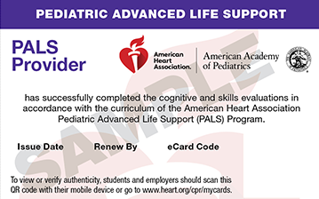 American Heart Association™ PALS Provider eCard