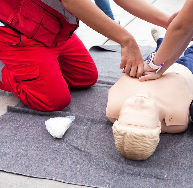 cpr class close up of dummy