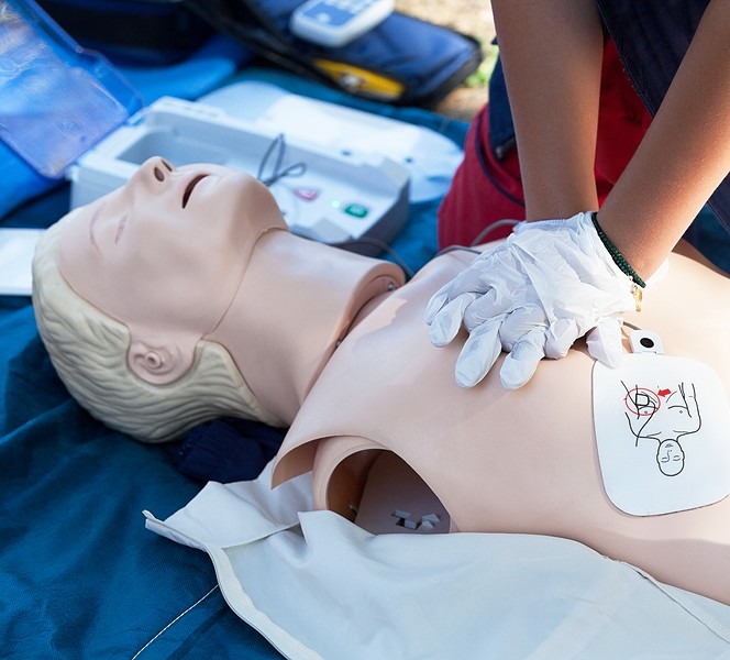 cpr practice on dummy