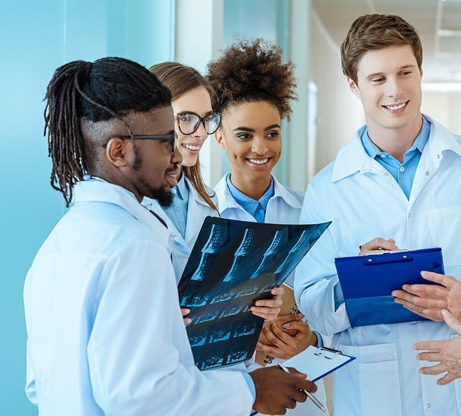 nurse students reviewing labs